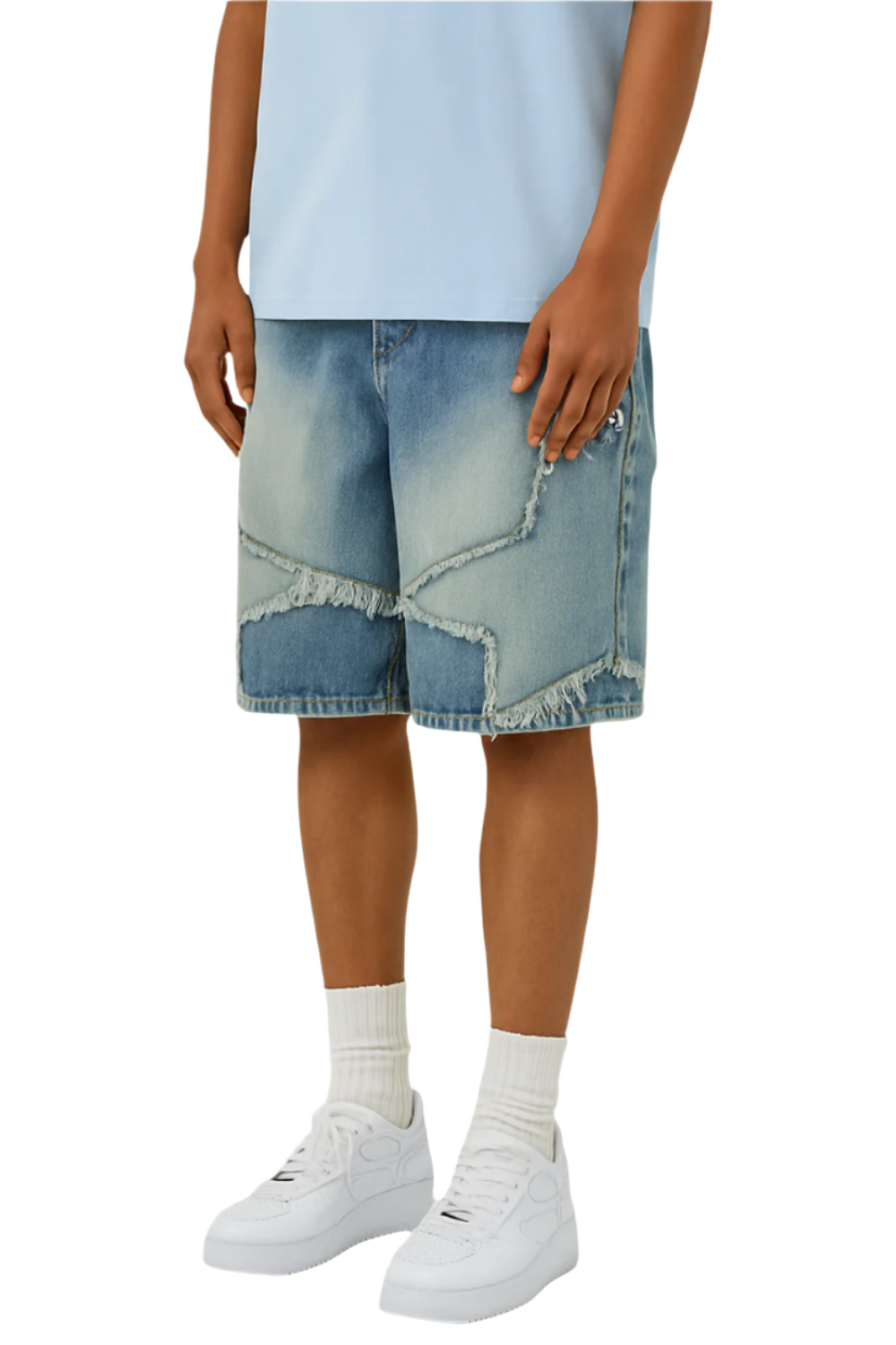 Star Patch Denim Shorts