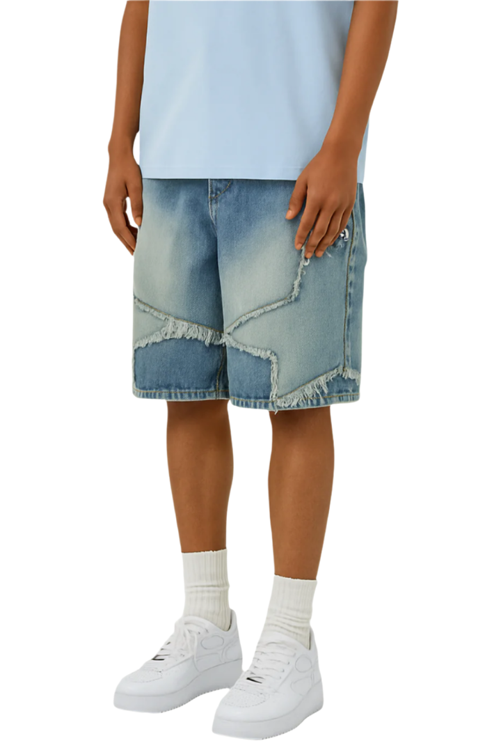 Star Patch Denim Shorts
