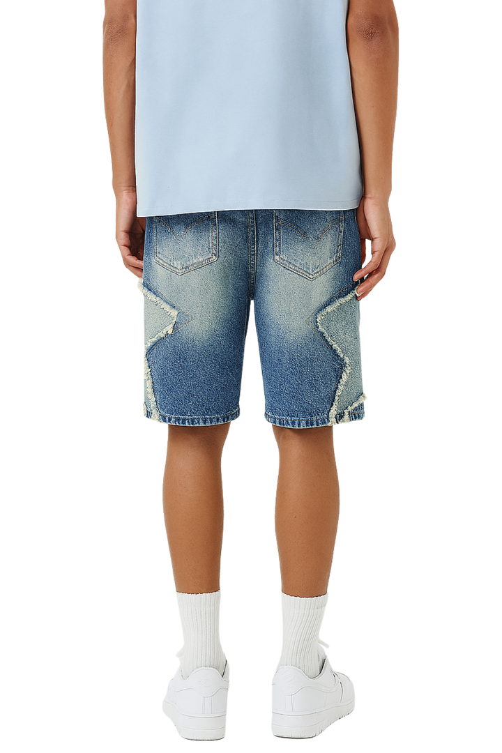 Star Patch Denim Shorts