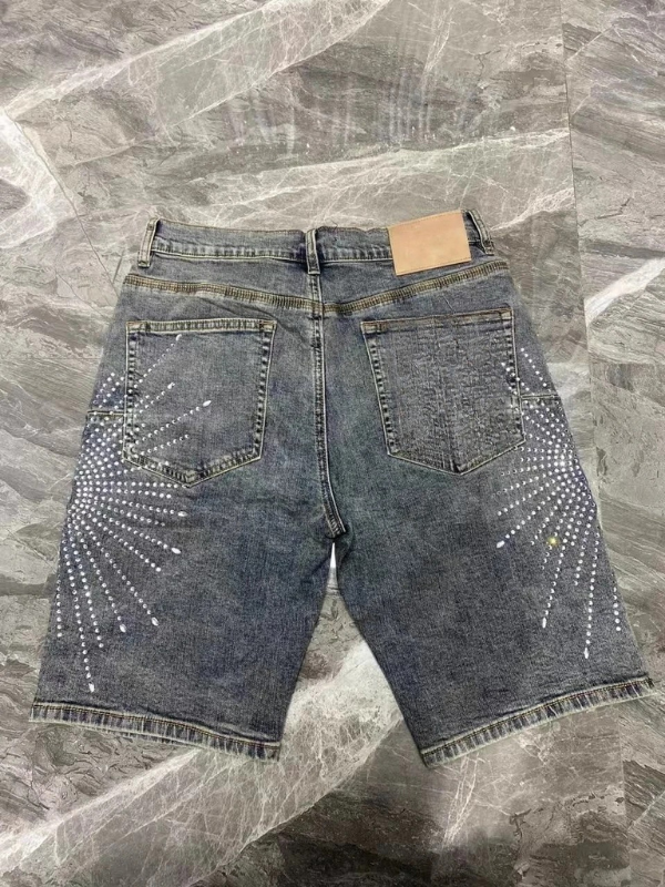 Starburst Rhinestone Denim Shorts