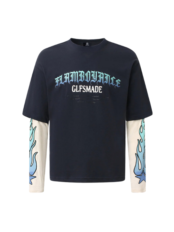 Glfsmade Flame Gradient Letter Long Sleeve