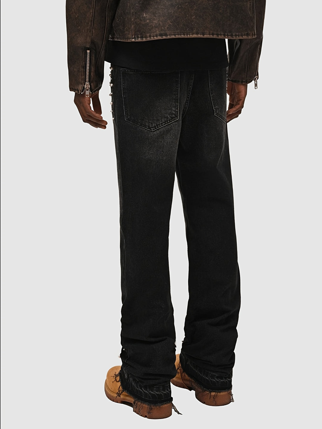 Embellished Pearl Denim Pants