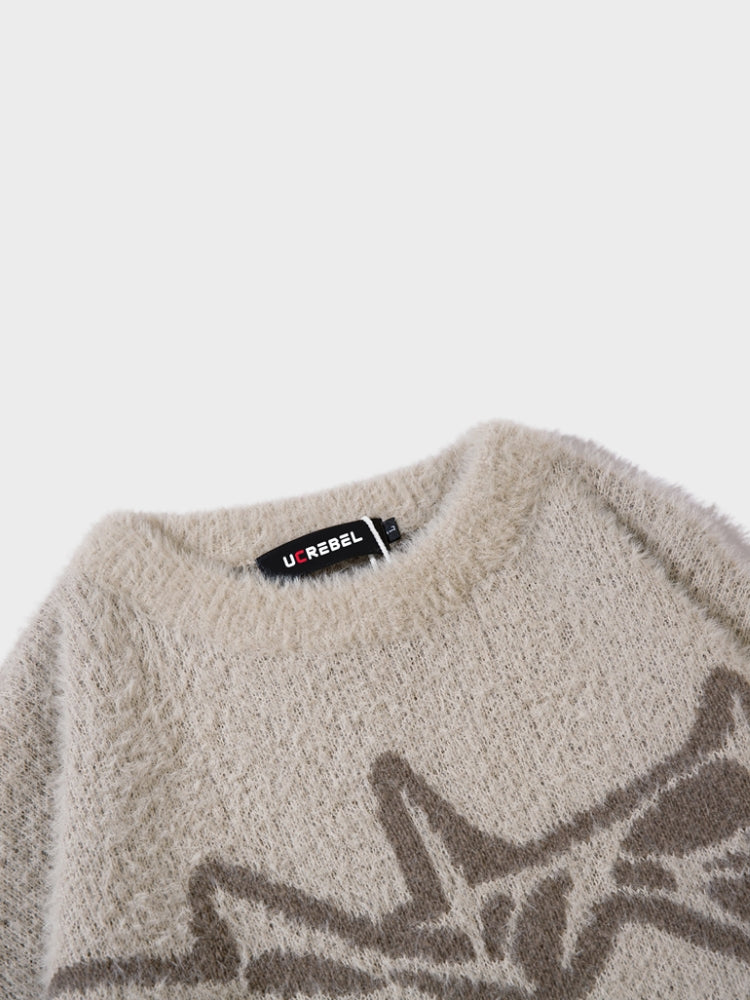 Barbed Wire Graphic Knit Sweater