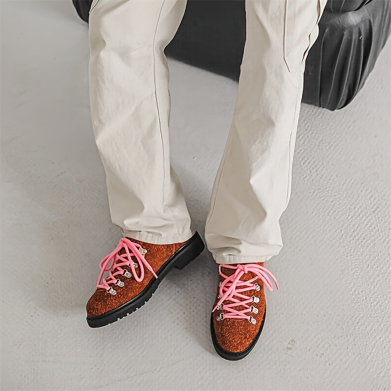 Shaggy Lace-Up Derby Shoes