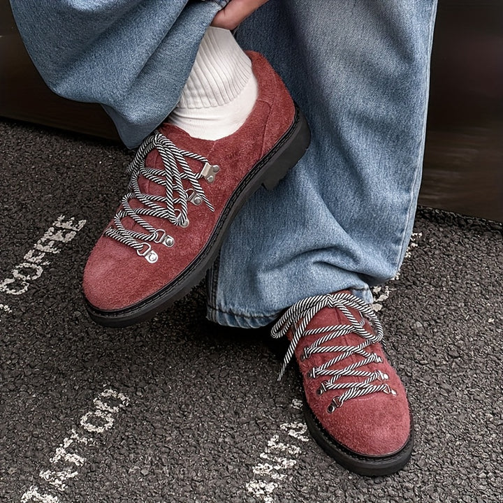 Suede Lace-Up Derby Shoes