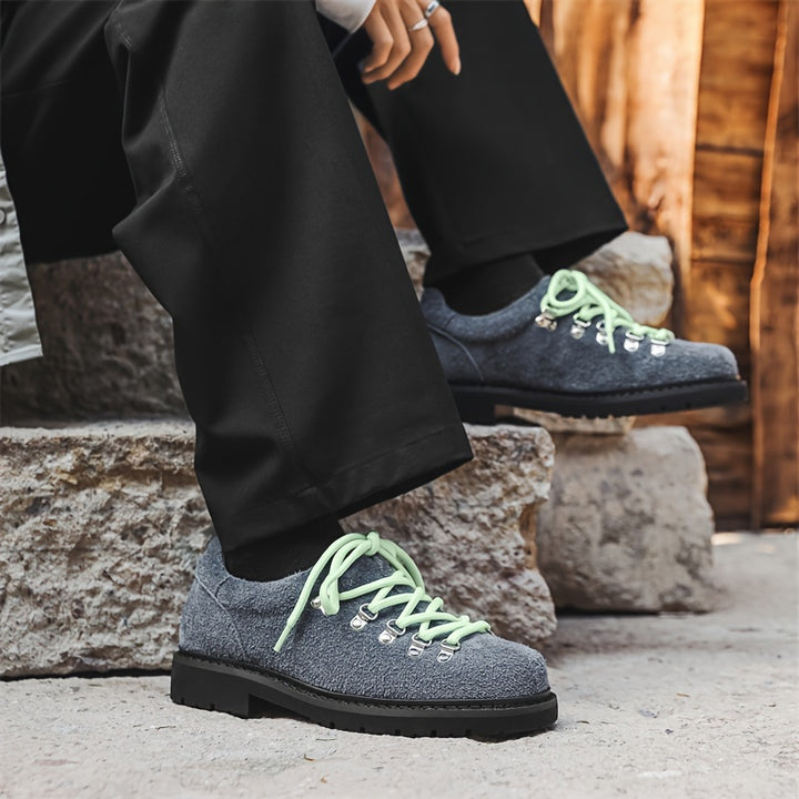 Fuzzy Lace-Up Derby Shoes