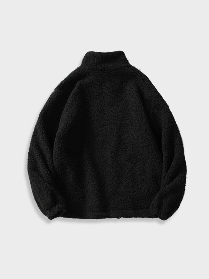 Solid Fleece Zip Jacket