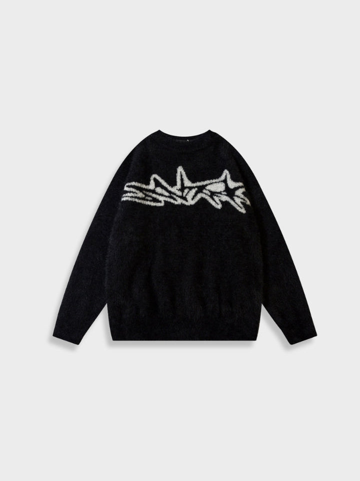 Barbed Wire Graphic Knit Sweater