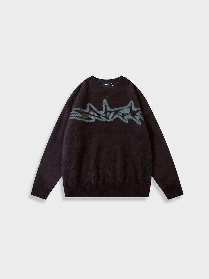 Barbed Wire Graphic Knit Sweater