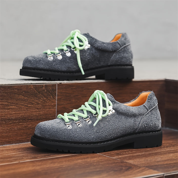 Fuzzy Lace-Up Derby Shoes