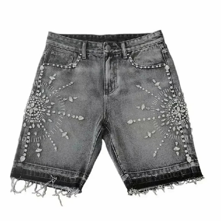 Crystal Burst Denim Shorts