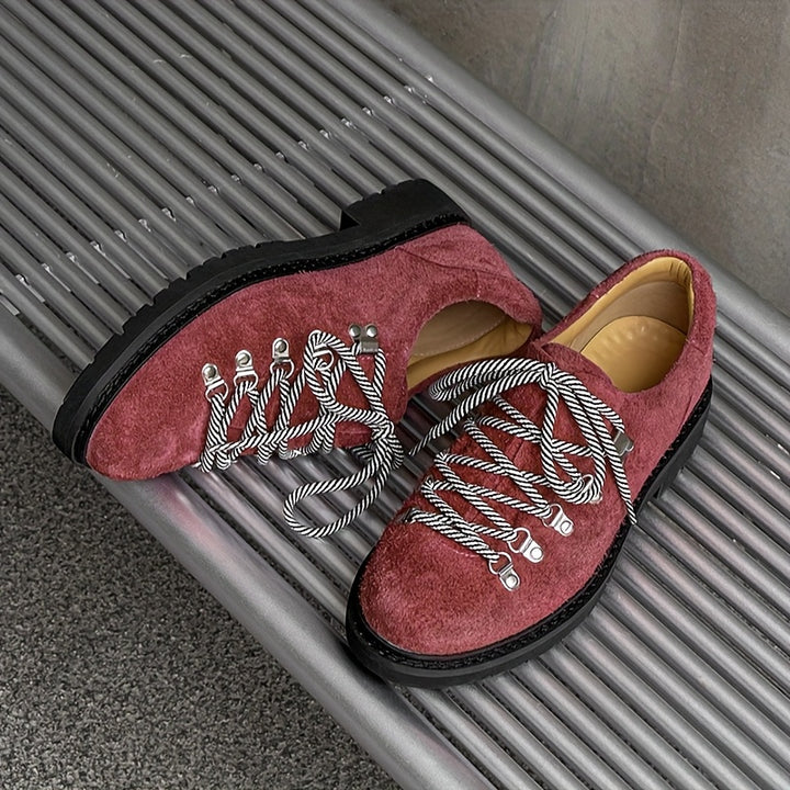 Plush Casual Lace-Up Derby Shoes