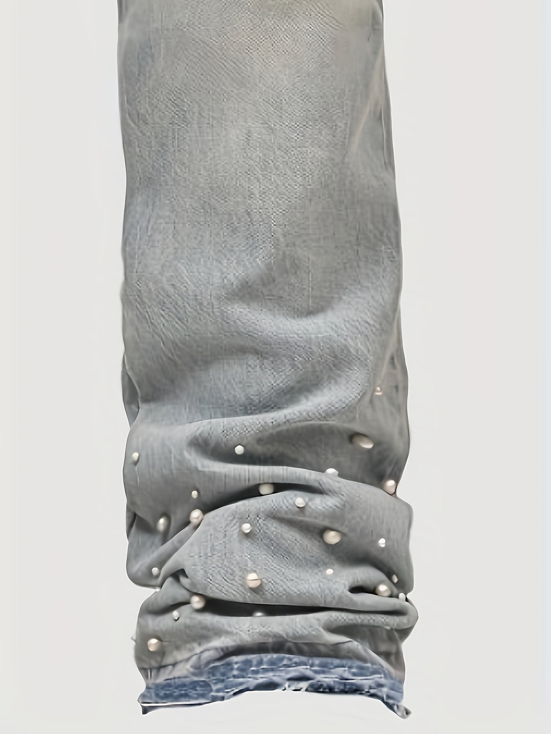 Embellished Pearl Denim Pants