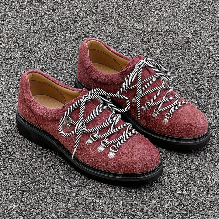 Plush Casual Lace-Up Derby Shoes