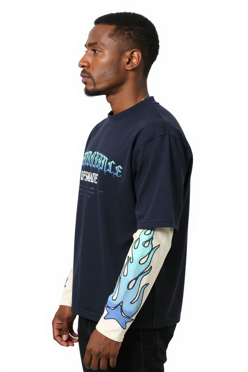 Glfsmade Flame Gradient Letter Long Sleeve