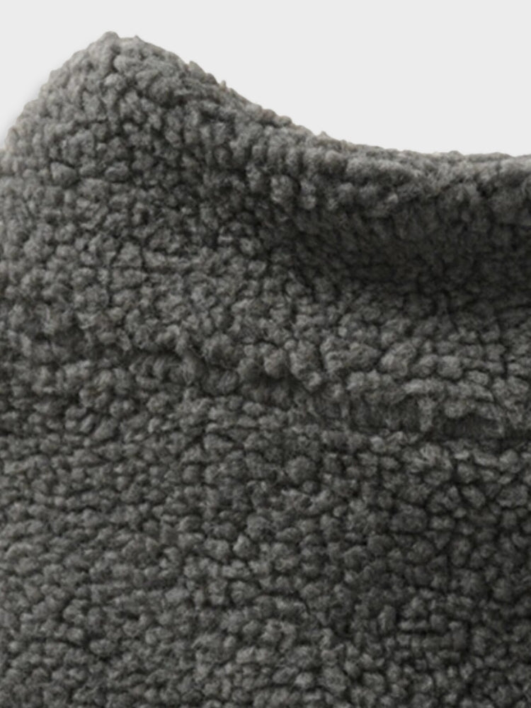 Solid Fleece Zip Jacket
