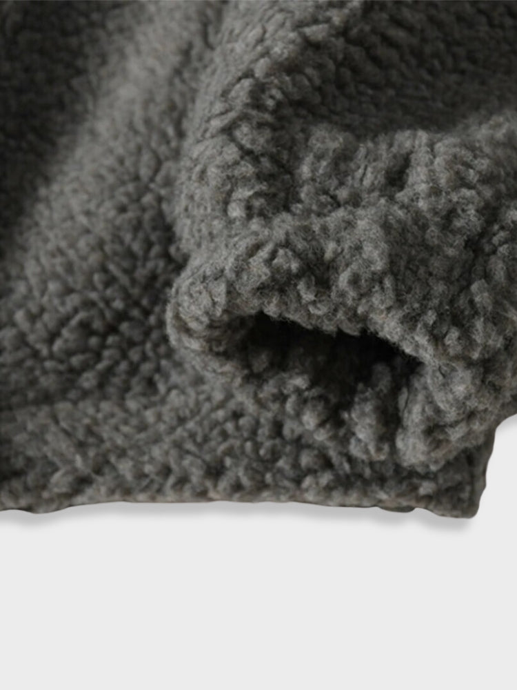 Solid Fleece Zip Jacket
