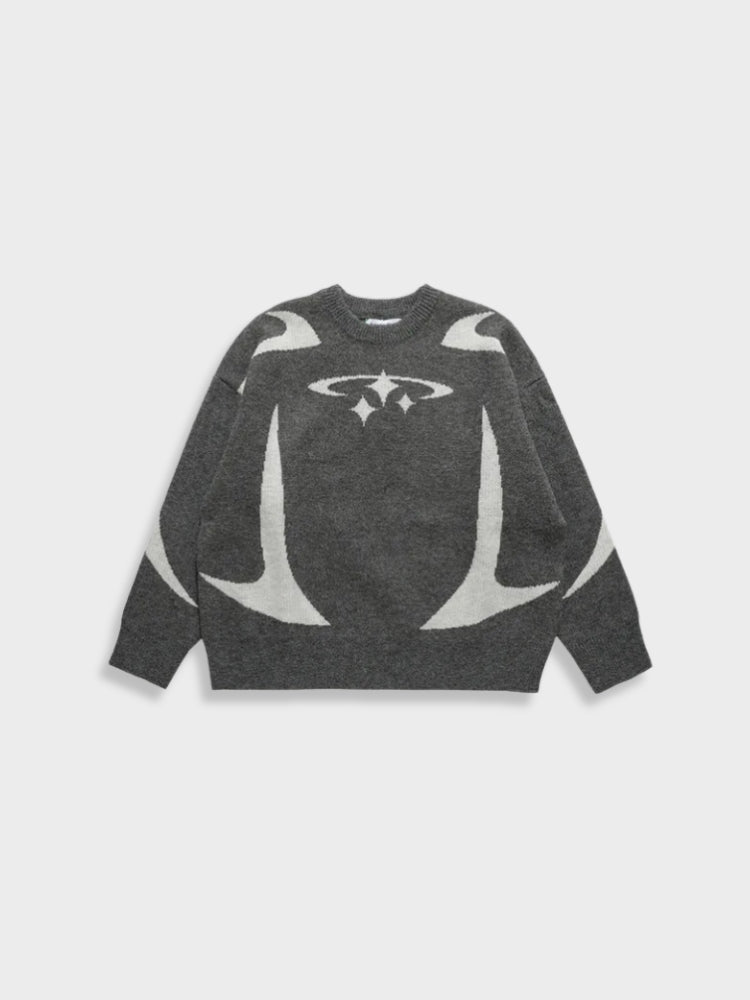Abstract Pattern Knit Sweater