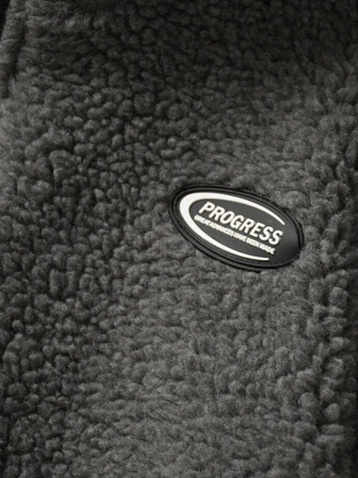 Solid Fleece Zip Jacket