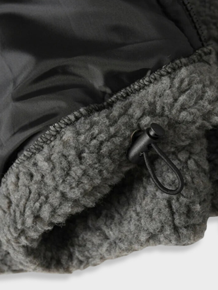Solid Fleece Zip Jacket