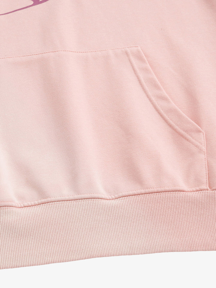 Heavy Washed Letter Print Hoodie