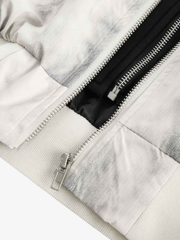 Gradient Hooded Bomber Jacket
