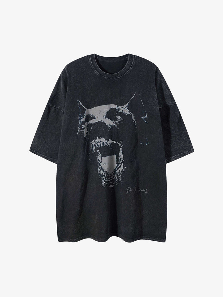 Doberman Print Washed Shirt