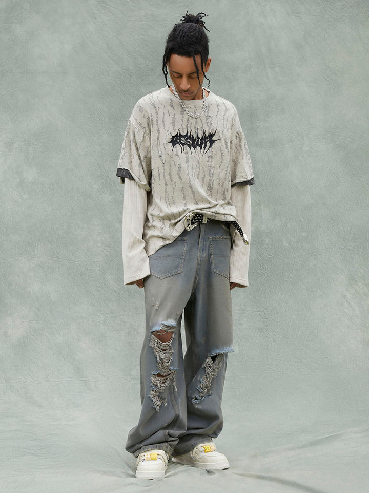 Distressed Layered Long Sleeve