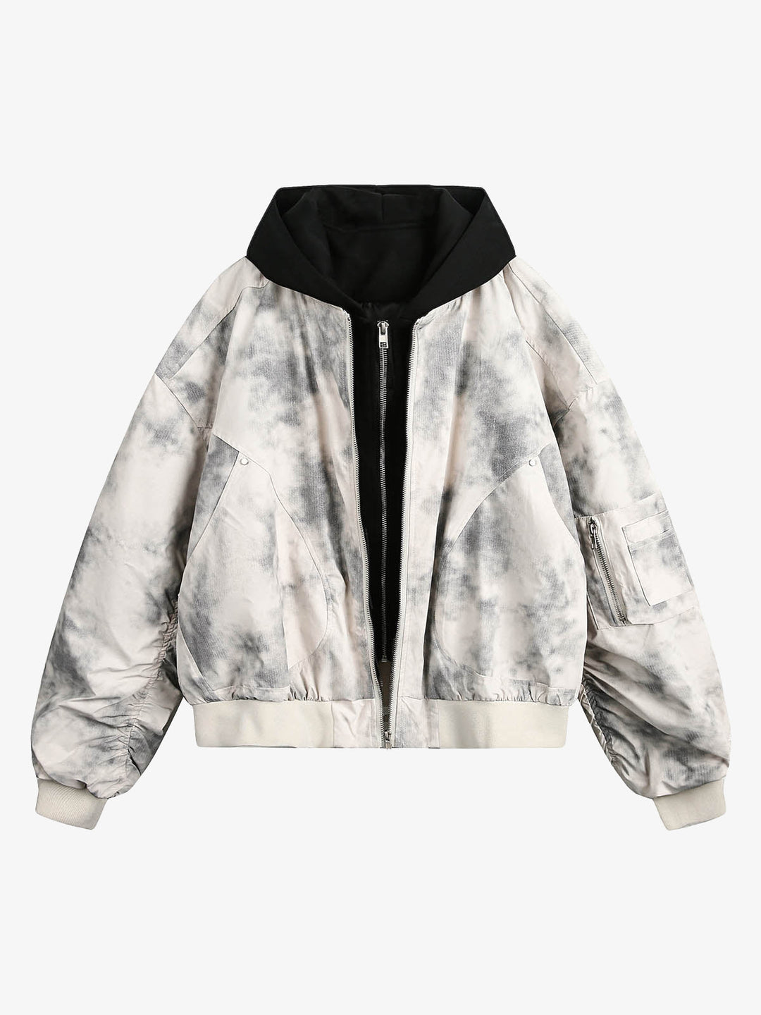 Gradient Hooded Bomber Jacket