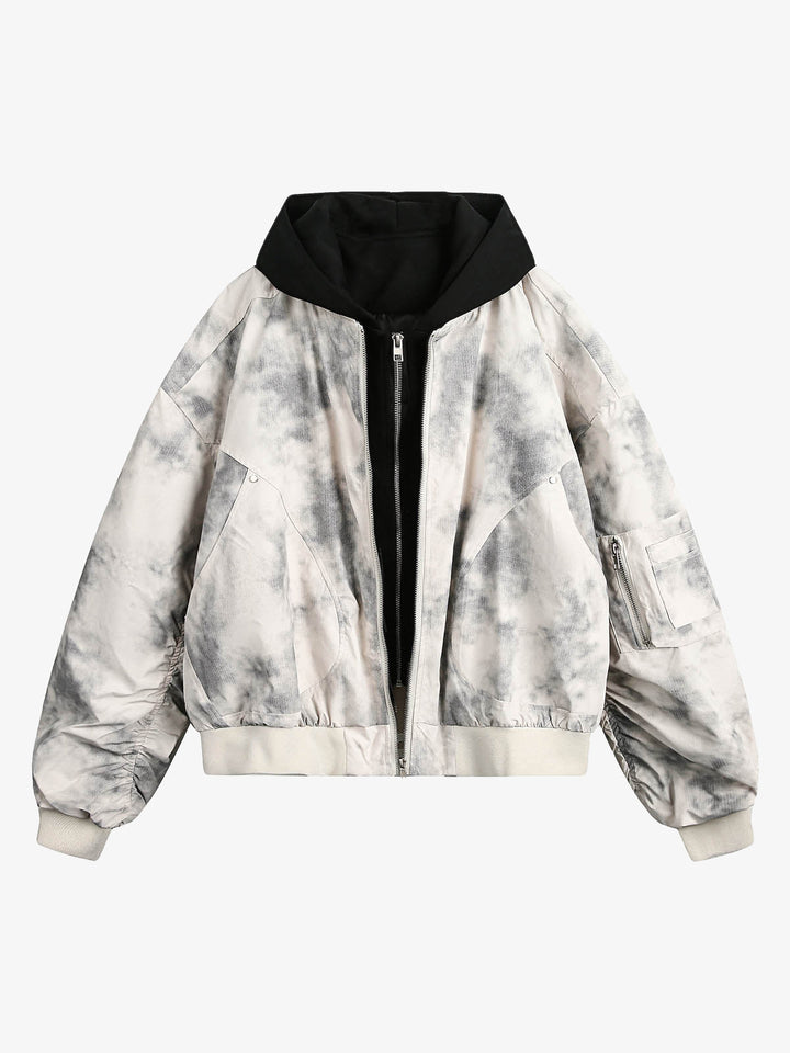 Gradient Hooded Bomber Jacket