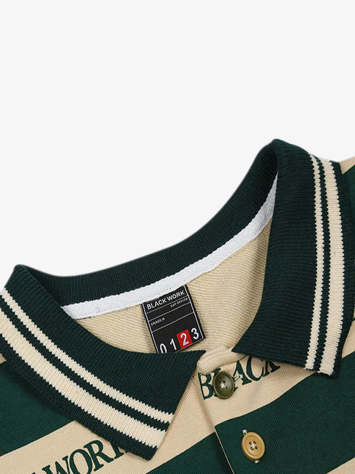 Black Work Long Sleeve Polo