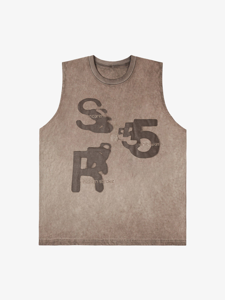 Graphic Print Sleeveless Top