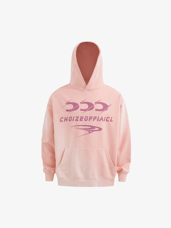 Heavy Washed Letter Print Hoodie