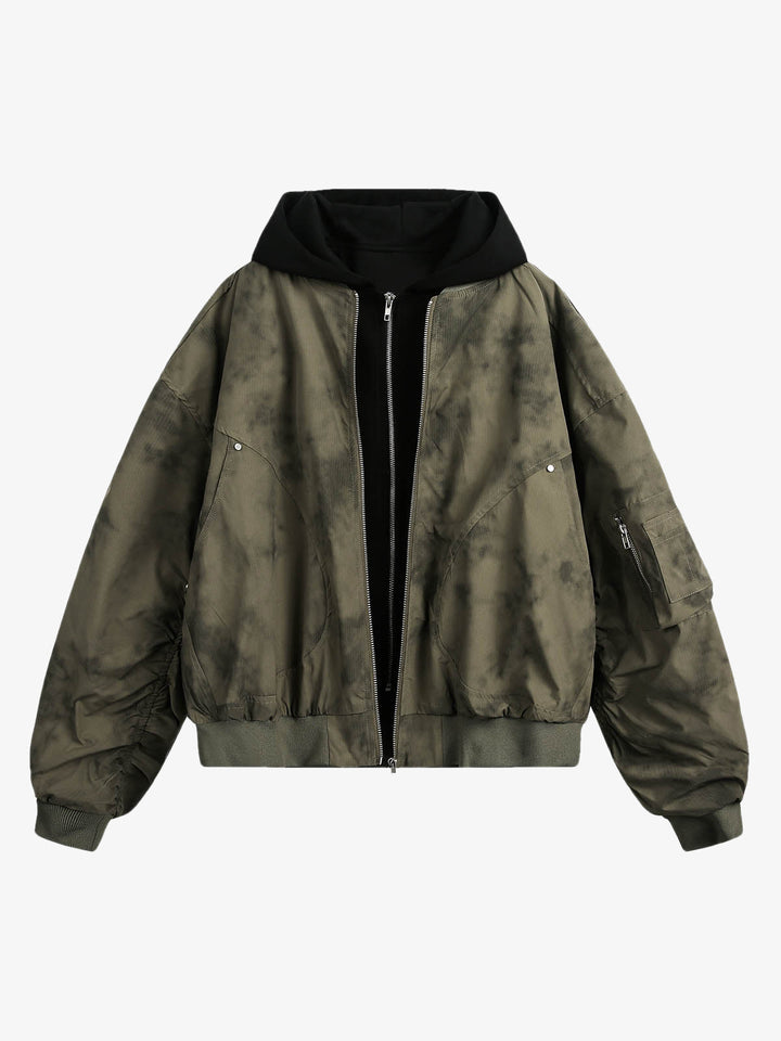 Gradient Hooded Bomber Jacket