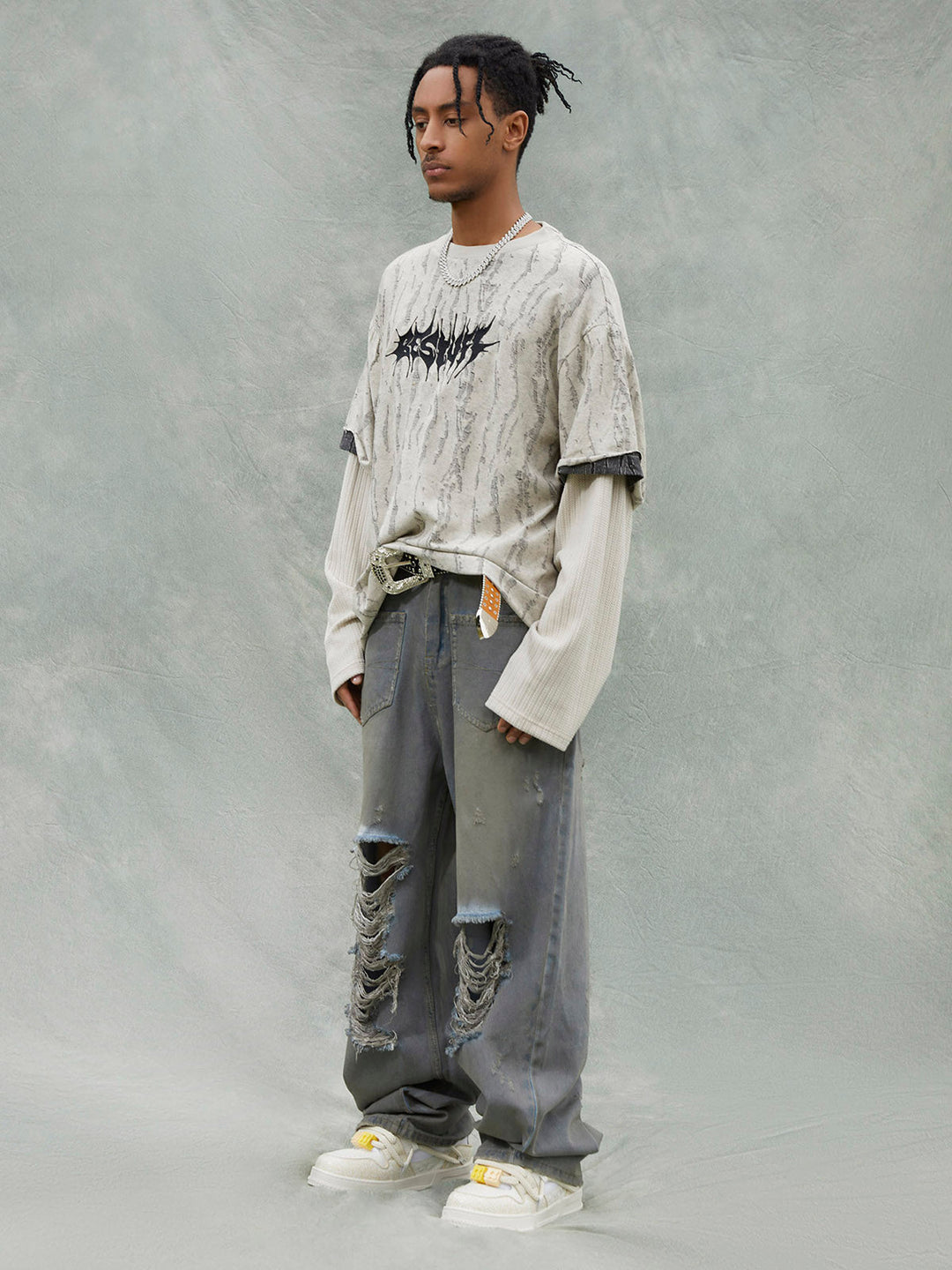 Distressed Layered Long Sleeve