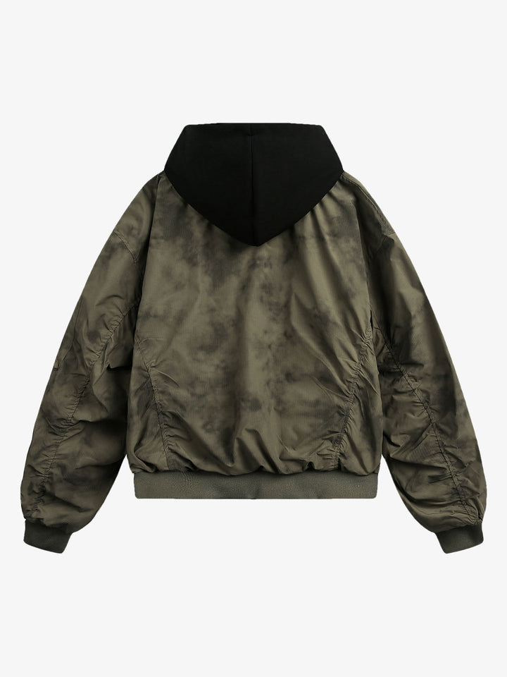 Gradient Hooded Bomber Jacket