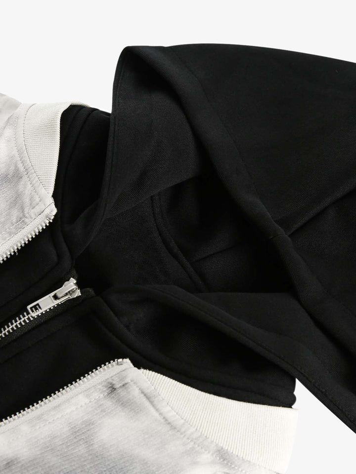 Gradient Hooded Bomber Jacket