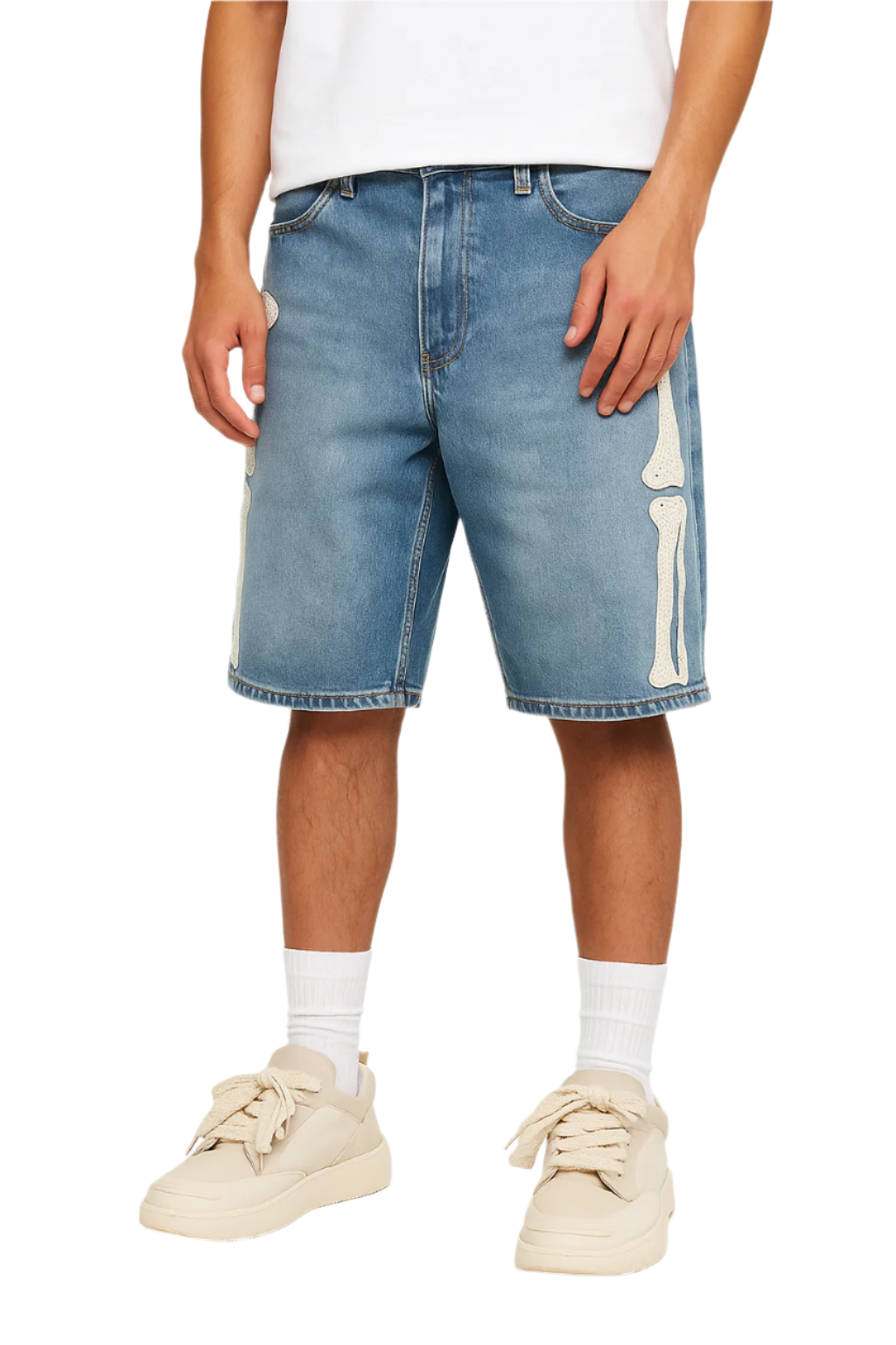 Skeleton Denim Shorts