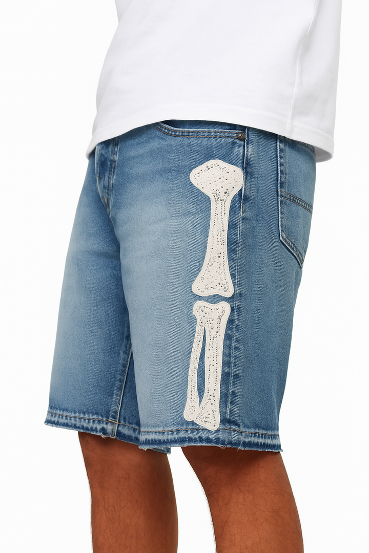 Skeleton Denim Shorts