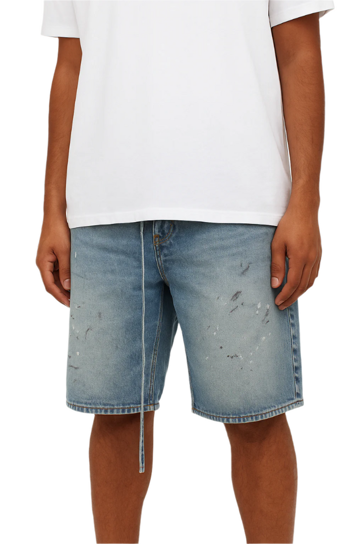 Splatter Denim Shorts