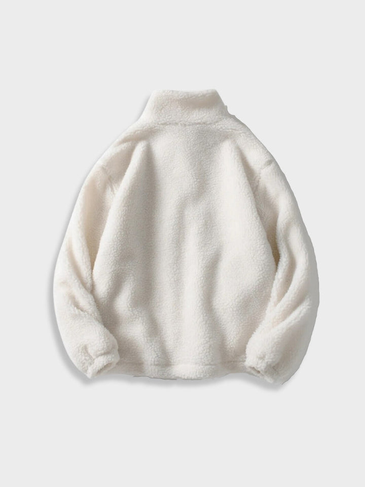 Solid Fleece Zip Jacket