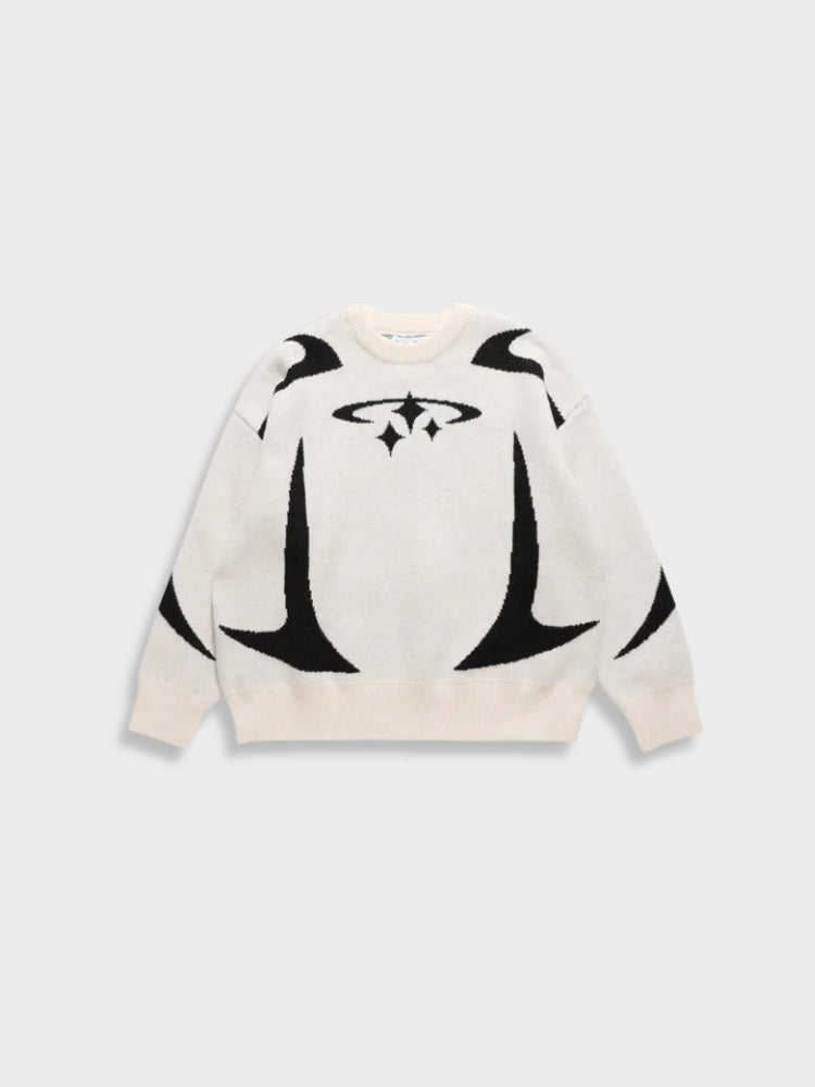 Abstract Pattern Knit Sweater